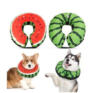XL Protective Inflatable Dog Recovery Cone Soft Donut Cone XL Watermelon Blow Up